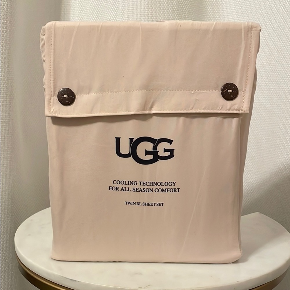 UGG Twin XL Sheet Set cooling technology blush pink